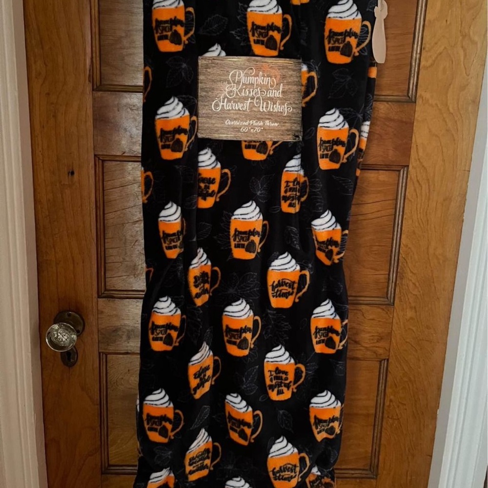 Brand new pumpkin spice throw blanket
